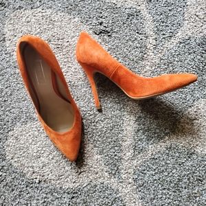 Topshop orange suede pumps